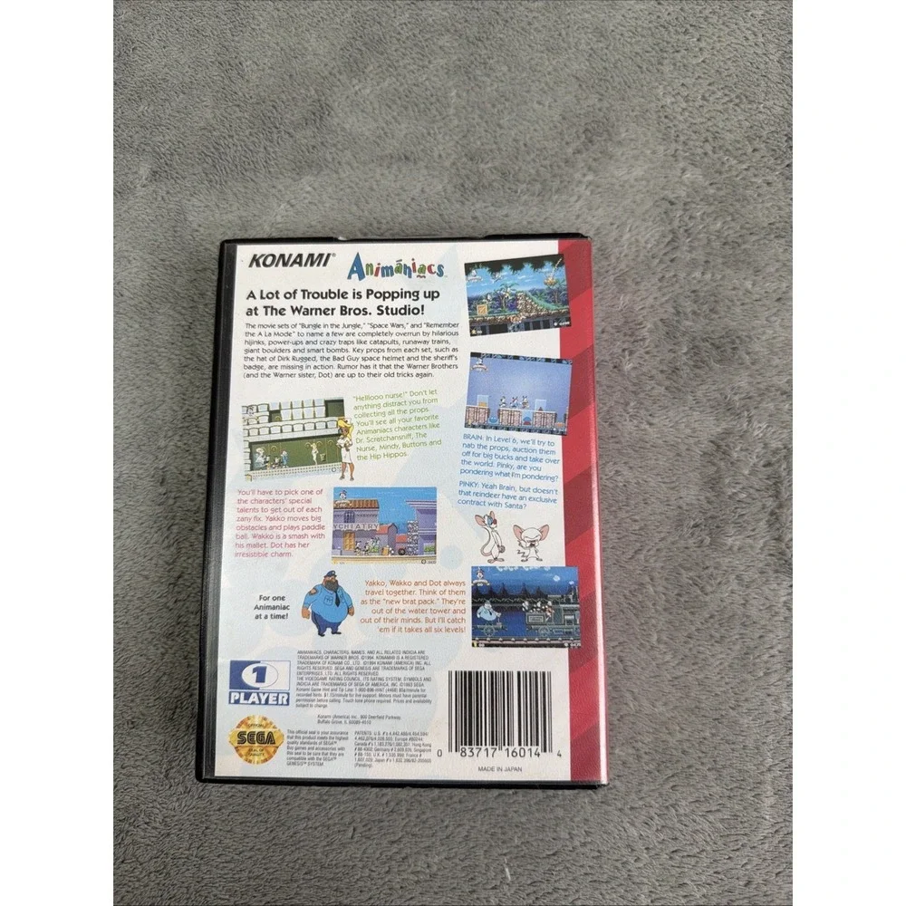 Animaniacs (Sega Genesis, 1994) Complete In Box With Manual